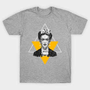 Black and White Frida in Triangles T-Shirt